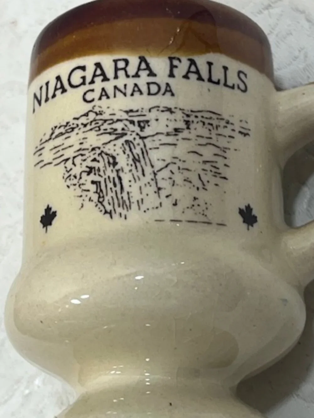 VTG Niagara Falls Canada Mini Stoneware Ceramic Shot Mug Souvenir 3